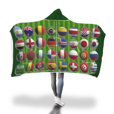 Image of World Cup Footy Hooded Blanket - Green Blanket