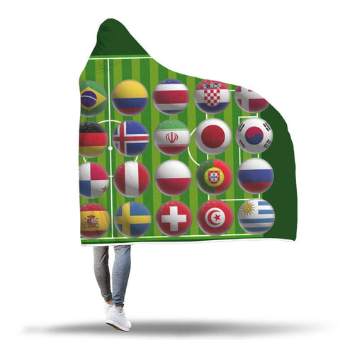 Image of World Cup Footy Hooded Blanket - Green Blanket