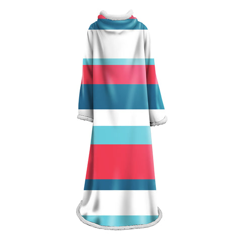 Image of 3D Digital Printed Blanket With Sleeves-Geometric Designs Blanket Robe