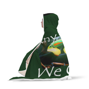 Yes We Can Hooded Blanket - Bird Green Blanket