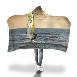 Winds UpHooded Blanket - Sailboat Sea Blanket