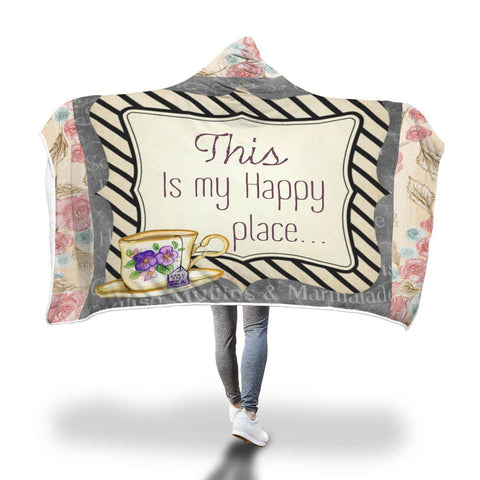 Image of This Is My Happy Place - Photo Frame Black Hooded Blanket