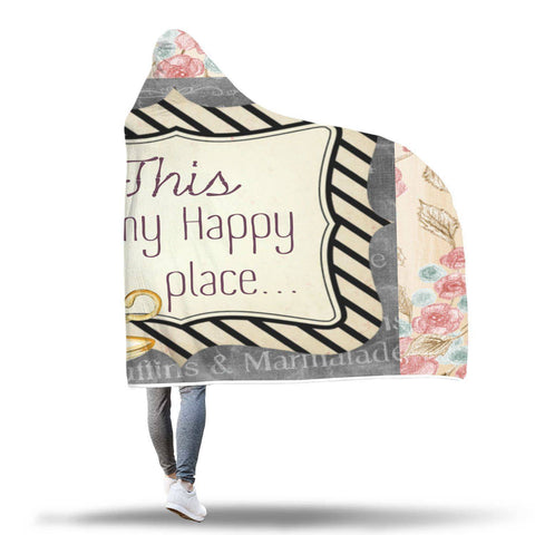 Image of This Is My Happy Place - Photo Frame Black Hooded Blanket