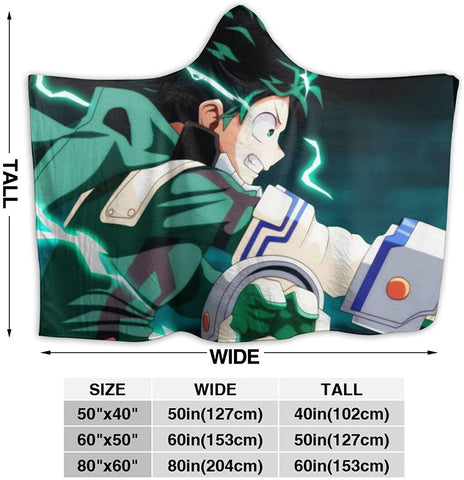 Image of Anime My Hero Academia Hooded Blanket - Flannel Hooded Cloak