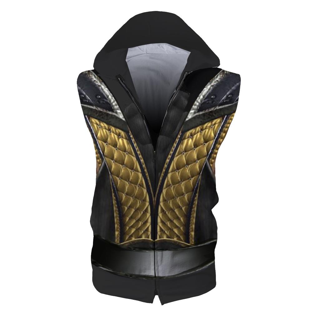 Mortal Kombat Hoodie Zip Up Scorpion Sleeveless Hoodie TopWear