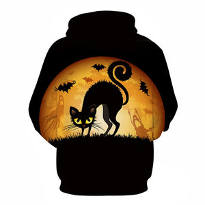 Halloween Wild Cats Devil 3D Printed Hoodie