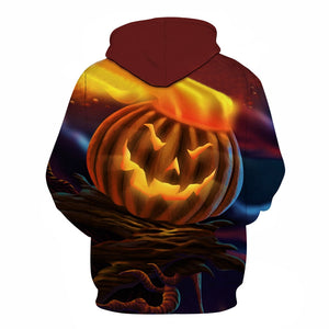 Halloween Fire Hat Pumpkin Lamp 3D Printed Hoodie