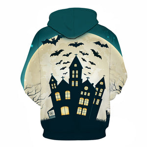 Halloween Devil The Castle at Night 3D Printed Hoodie