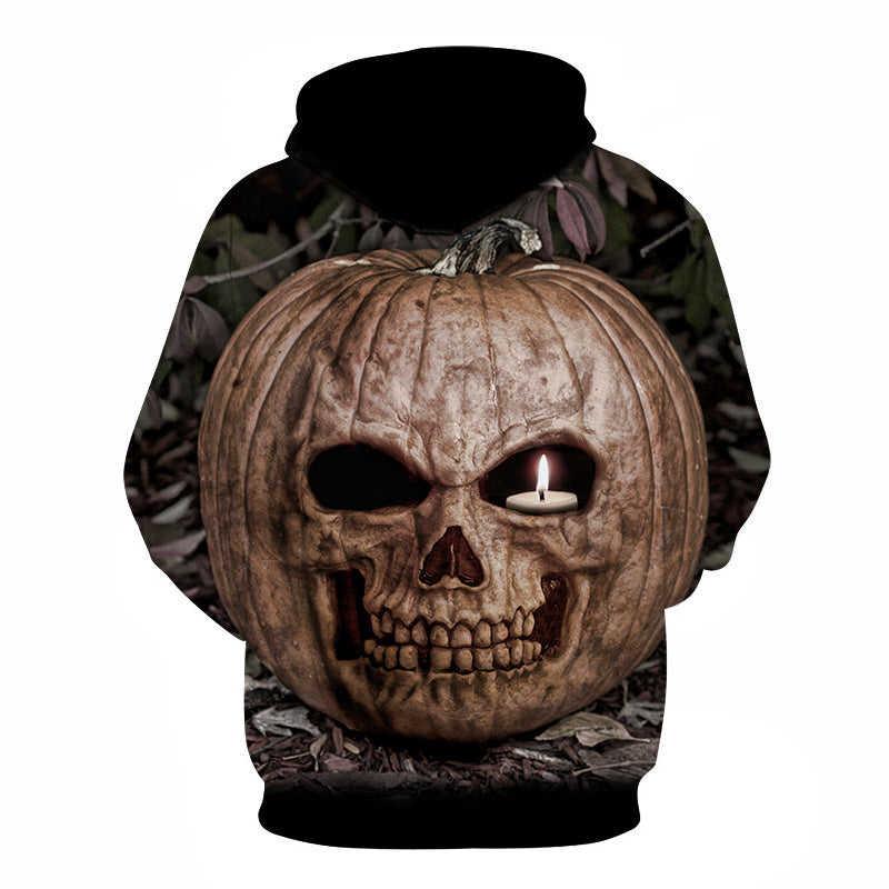 Halloween Skull of Pumpkin Lamp 3D Printed Hoodie
