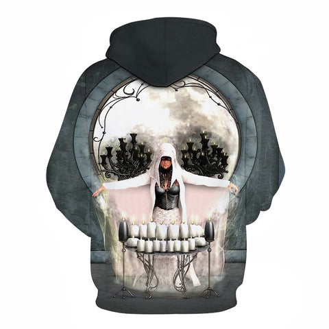 Image of Halloween Devil White Skull 3D Printed Hoodie