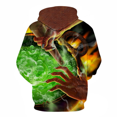 Image of Devil 3D Print Halloween Green potion Hoodie