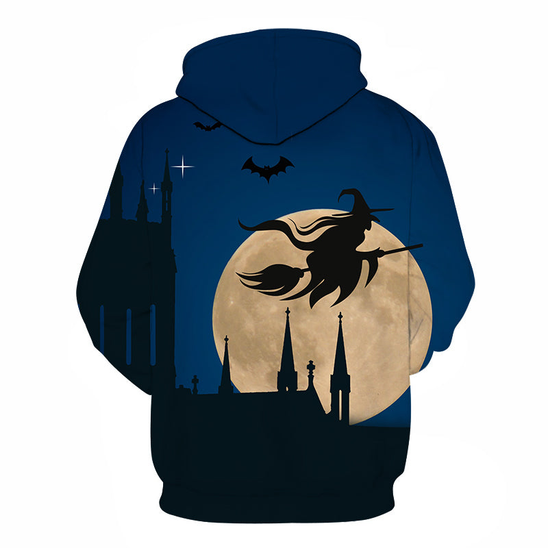Halloween Devil Riding witch 3D Printed Hoodie