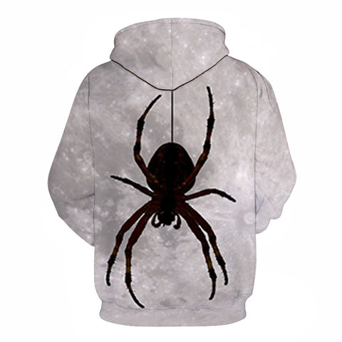 Image of Devil Black Spider Print Halloween Hoodie