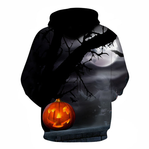 Image of Halloween Wood Pumpkin Lamp 3D Printed Hoodie