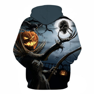 Halloween Demon Pumpkin Lamp 3D Printed Hoodie