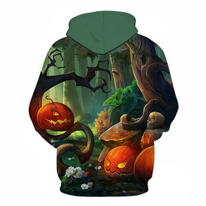 Halloween Jungle Party Pumpkin Lamp 3D Printed Hoodie