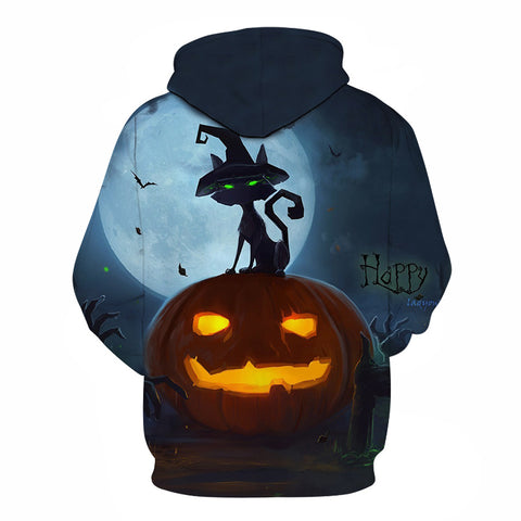 Image of Halloween Full Moon Pumpkin Lamp 3D Printed Hoodie