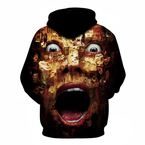Image of Halloween Big Face Screaming Devil 3D Printed Hoodie