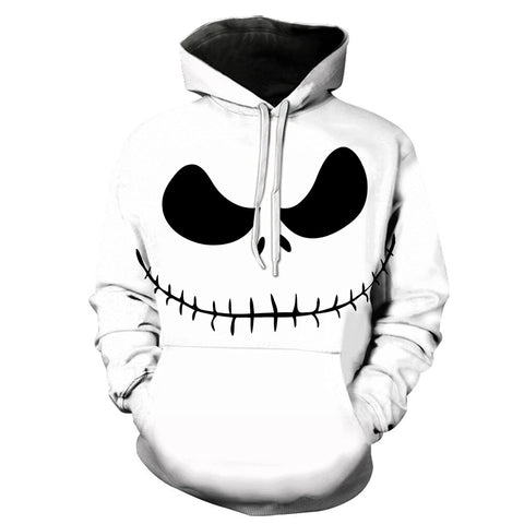 Image of Halloween Devil Skull 3D Printed Jack Skellington Hoodie