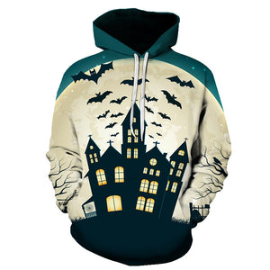 Halloween Devil The Castle at Night 3D Printed Hoodie