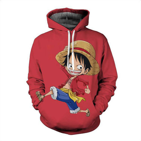 Image of One Piece Hoodie - Monkey D. Luffy Pullover Hoodie