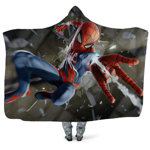 Image of Spider-Man Hooded Blanket - Spider Silk Red  Blanket