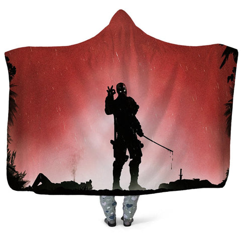 Image of Deadpool Hooded Blanket - Victory Gesture Deadpool Blanket