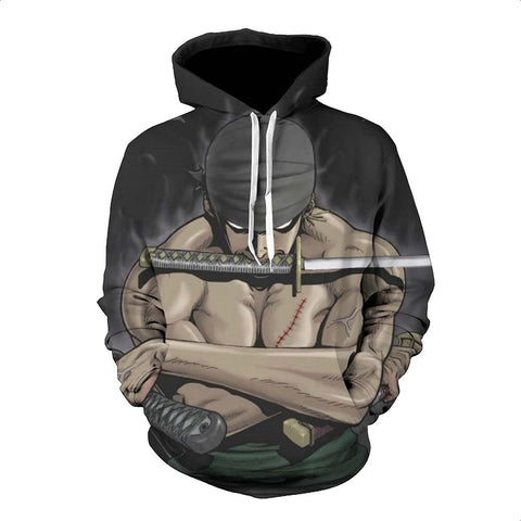 Image of One Piece Hoodie - Zoro Pullover Hoodie