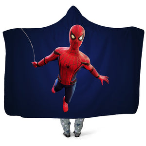 Spider-Man Hooded Blanket - Little Spiderman Blue Blanket