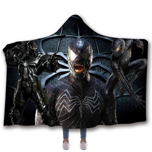Venom Hooded Blanket - Venom Black Spider-Man Blanket