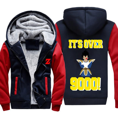 Image of Dragon Ball Z Jackets - Vegeta It's Over 9000 Fleece Jacket