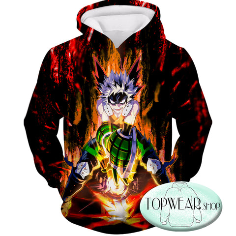 Image of My Hero Academia Sweatshirts - Quirk Hero Bakugo Katsuki Ultimate Action Sweatshirt Hoodie