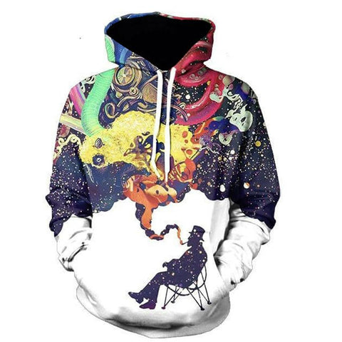 Image of New Autumn Winter Mens Colorful Smoking 3D Print Hoodies