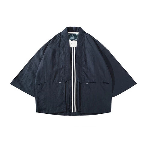 Image of Men's  Japanese Chinese style Loose Version Kimono Cardigan Thin Coat