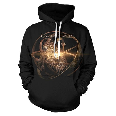 Image of Game of Thrones Hoodie——Greyjoy Unisex 3D Print "Gear Sun" Hoodie