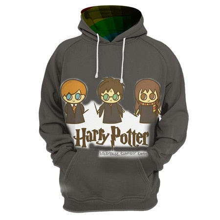 Image of Harry Potter Hoodie——Brown Unisex 3D Print Cartoon Figure Hoodie