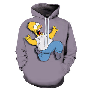 Cartoon 3D Print Hoodie - Homer Simpson Sweatshirt