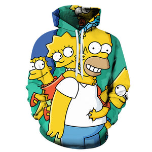 Cartoon 3D Print Hoodie - Homer Simpson Sweatshirt