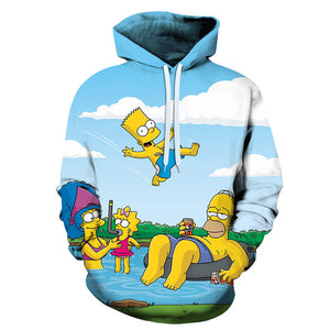 Cartoon 3D Print Hoodie - Homer Simpson Sweatshirt