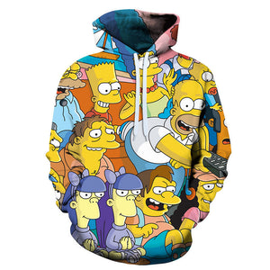 Cartoon 3D Print Hoodie - Homer Simpson Sweatshirt