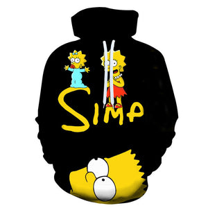 Cartoon 3D Print Hoodie - Homer Simpson Sweatshirt