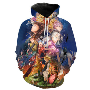 Anime The Seven Deadly Sins 3D Print Hoodies Sweatshirts Pullover