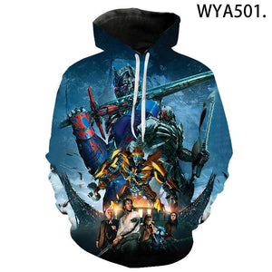 Movie Transformers 3D Printed Hoodies Sweatshirts Streetwear