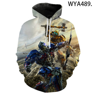 Movie 3D Printed Hoodies - Transformers Hooded Sweatshirts Streetwear