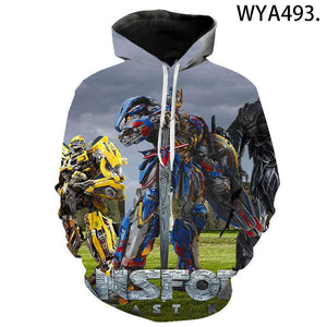 Movie 3D Printed Hoodies - Transformers Hooded Sweatshirts Streetwear