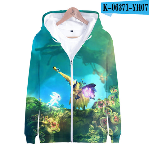 Image of Ori and the Will of the Wisps 3D Printed Zipper Hoodies