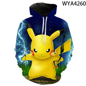 3D Printing Fashion Pokemon Hoodies - Cartoon Anime Sweatshirt Pullover