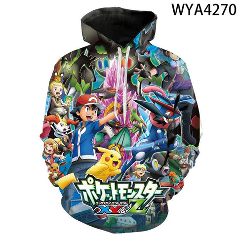 Image of 3D Printing Fashion Pokemon Hoodies - Cartoon Anime Sweatshirt Pullover