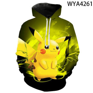 3D Printing Fashion Pokemon Hoodies - Cartoon Anime Sweatshirt Pullover