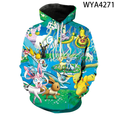 Image of 3D Printing Fashion Pokemon Hoodies - Cartoon Anime Sweatshirt Pullover